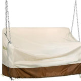 Porch Swing Cover, 56x32x25 Inches, Outdoor Swing Cover Waterproof for Patio Garden Furniture, Patio Swing Cover All Weather Protection ( Beige +brown)