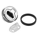 Flush Pull Slam Latch Stainless Steel Round Pull Latch for RV Boat Deck Hatch Door Cabinet Hardware Door Locking Style (B)2pcs