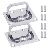 316 Stainless Steel Hatch Pull Flush Lift Boat Ring Hatches Pull Handle with Mount Screws for Boat Deck Hatch Handle and Home Furniture Recessed Handle etc
