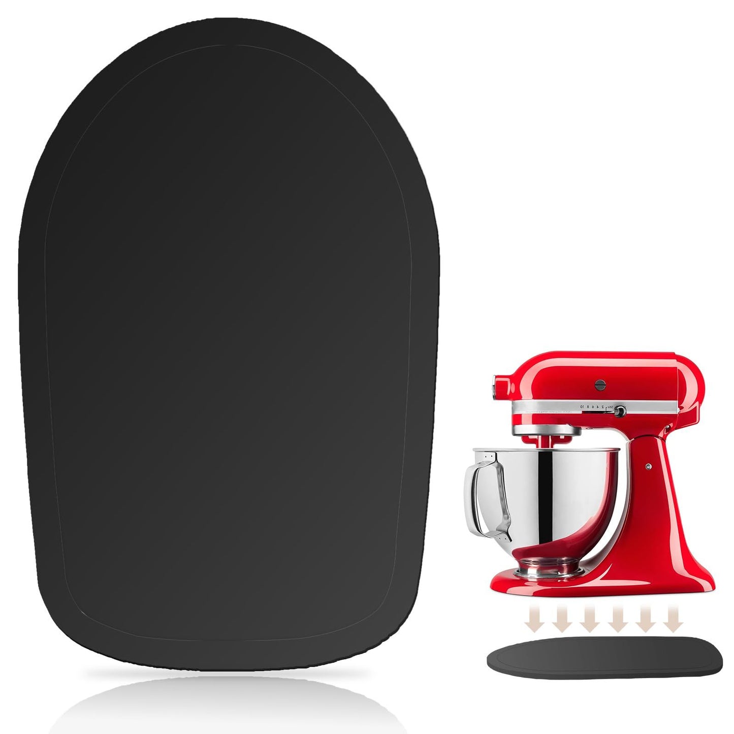 Mixer Slider Compatible with Kitchen aid Bowl Lift 4 .5-5 Qt Stand Mixer Pine Wood - Kitchen Countertop Storage Mover Sliding Caddy for Kitchen Aid 4 .5-5 Qt Mixer (4 .5-5 Qt - Black)