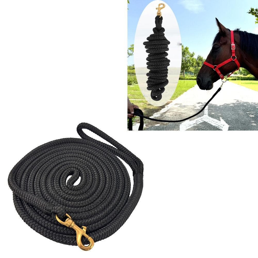 Horse Lead Rope, Double Braided Nylon Horse Lead Line, Lead Rope for Horses with Quick Halter Attachment, Soft Comfort Grip, Barn Horse Tack for Daily Use & Showing (1/2" X 15ft)
