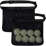 2pcs Adjustable tennis belt holder, waist bag, mesh hip bag holder, can hold 8 tennis or table tennis bags, golf bag（black）