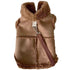 Warm and windproof suede dog clothing, suitable for small and medium-sized dogs, pet motorcycle clothing, Brown,S Excluding rope