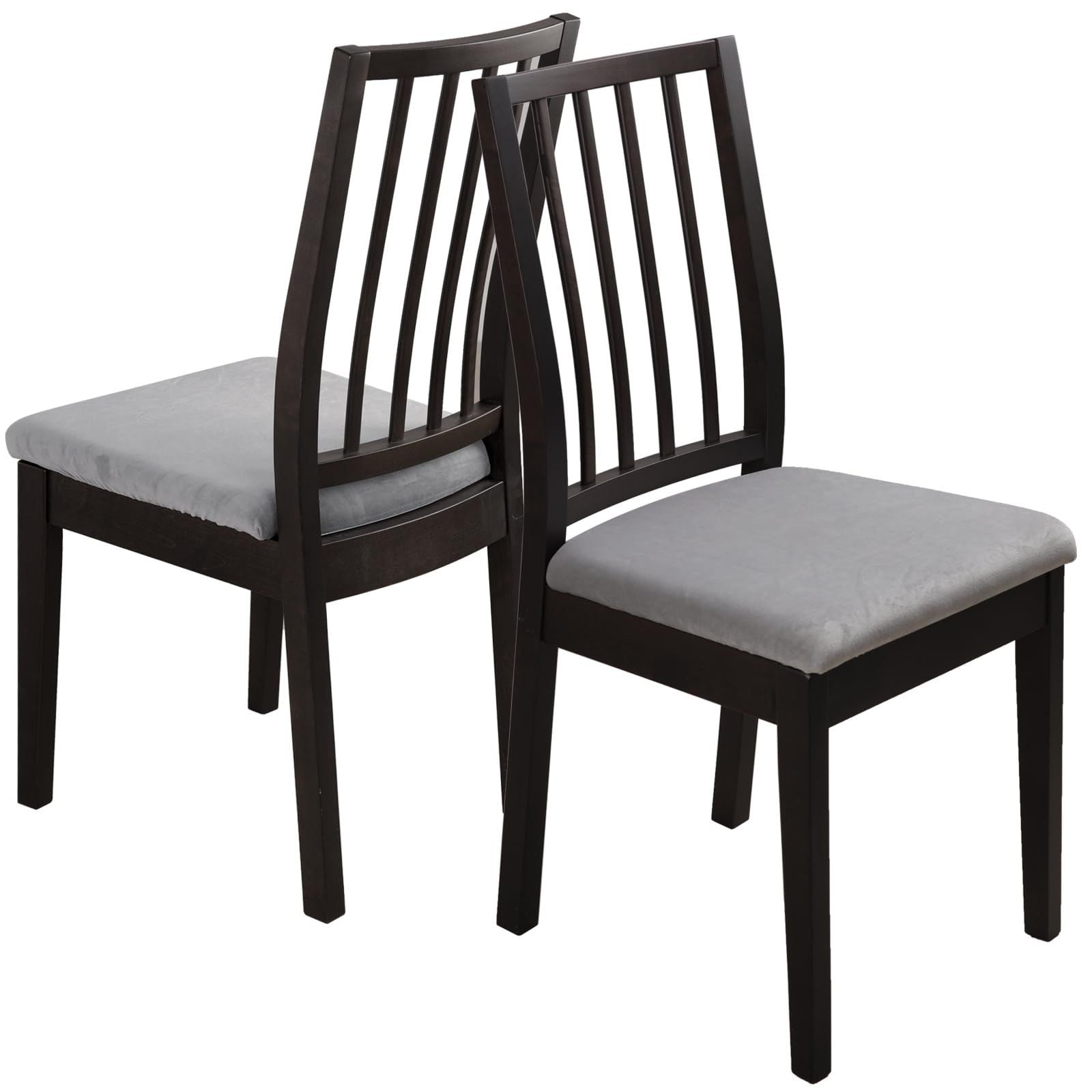 Two telescopic chair seat covers, washable cushion covers for hotels, ceremonies, banquets, wedding banquets, and restaurants (gray, 2 pieces)
