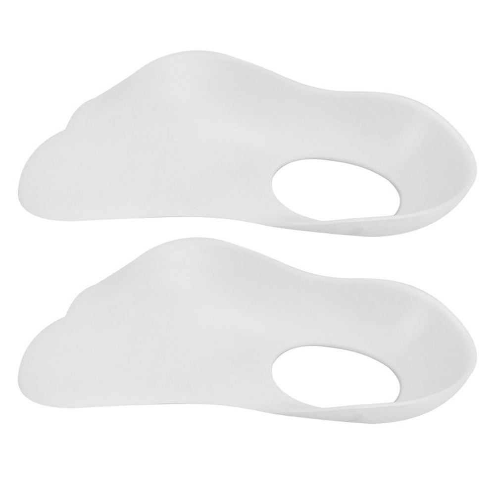 Shoe Pads 1 Pair Arch Support Inserts Plantar Insoles for Flatfoot Corrector Shoe Pads with Hole (White) Heel Spurs Insoles（L）