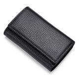 Cowhide Key Holder - Car Key Loop Wallet Slim Keychain Pouch - Practical Key Organizer for Men & Women (black)