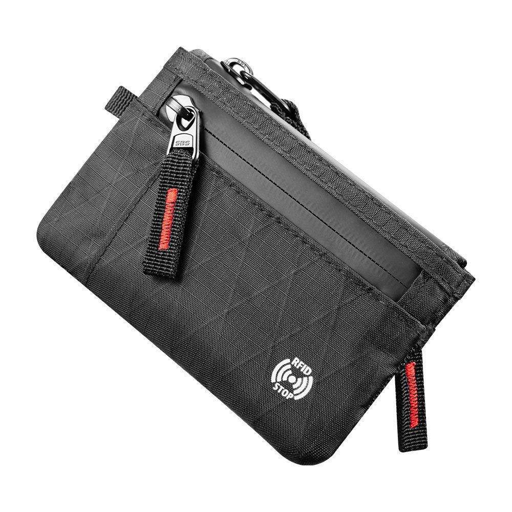 Zip Pouch Black Small Cash and Card Zip Wallet,Weatherproof Fabrics, Zipper, Pouch for Men Travel (black)