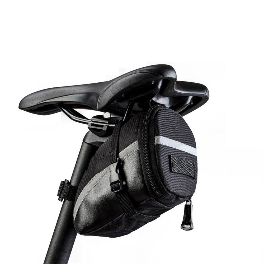 Bike Saddle Seat Bag – 1.2L Bicycle Saddle Bag Keep Bike Accessories – Bike Under Seat Pack for Essentials – Quick Release Bike Pouch – Reflective Stripes for Mountain Road Bikes