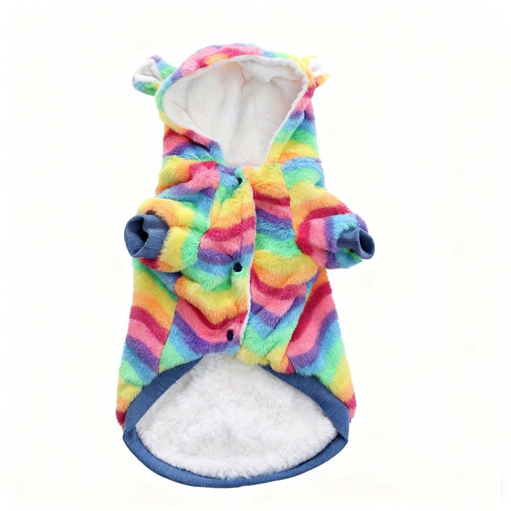 Dog Hoodie for Small to Large Dogs, Cats, Tie-dye Blue Pink Yellow Spiral Rainbow Spring Autumn Puppy Outfits Dog Cats Clothing - M