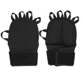 Black fingerless weighted gloves for hand strengthening