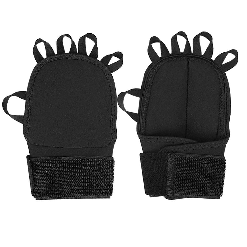 Black fingerless weighted gloves for hand strengthening
