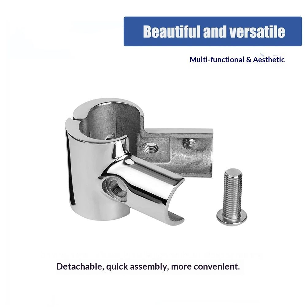 Heavy Duty Boat Hand Rail Fitting- Polished 90 Degree T/Tee Hinged/Split Fitting 1" Tube 316 Stainless Steel Cast Hand Rail Tube Connectors, Heavy Duty Nipples Connector Spare Part