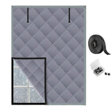 3 Layer 30*56 Inches Winter Insulated Window Curtain-Oxford Thermal Insulated Window Blanket with Fastener-Gray Window Insulation Kit for Winter Keeping Warm