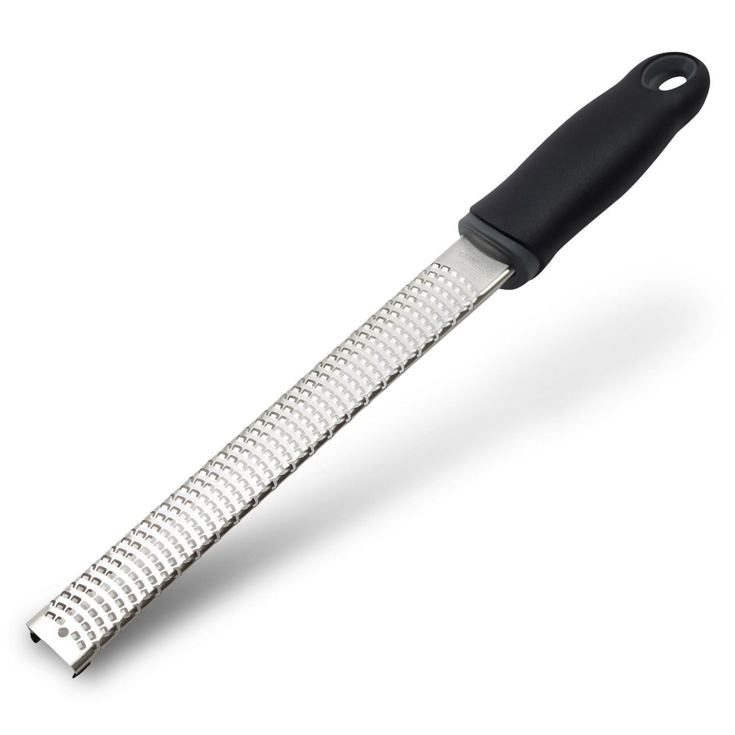 Lemon Zester, Stainless Steel Kitchen Cheese Grater, Plastic Cover Ergonomic Soft Black Handle(black)