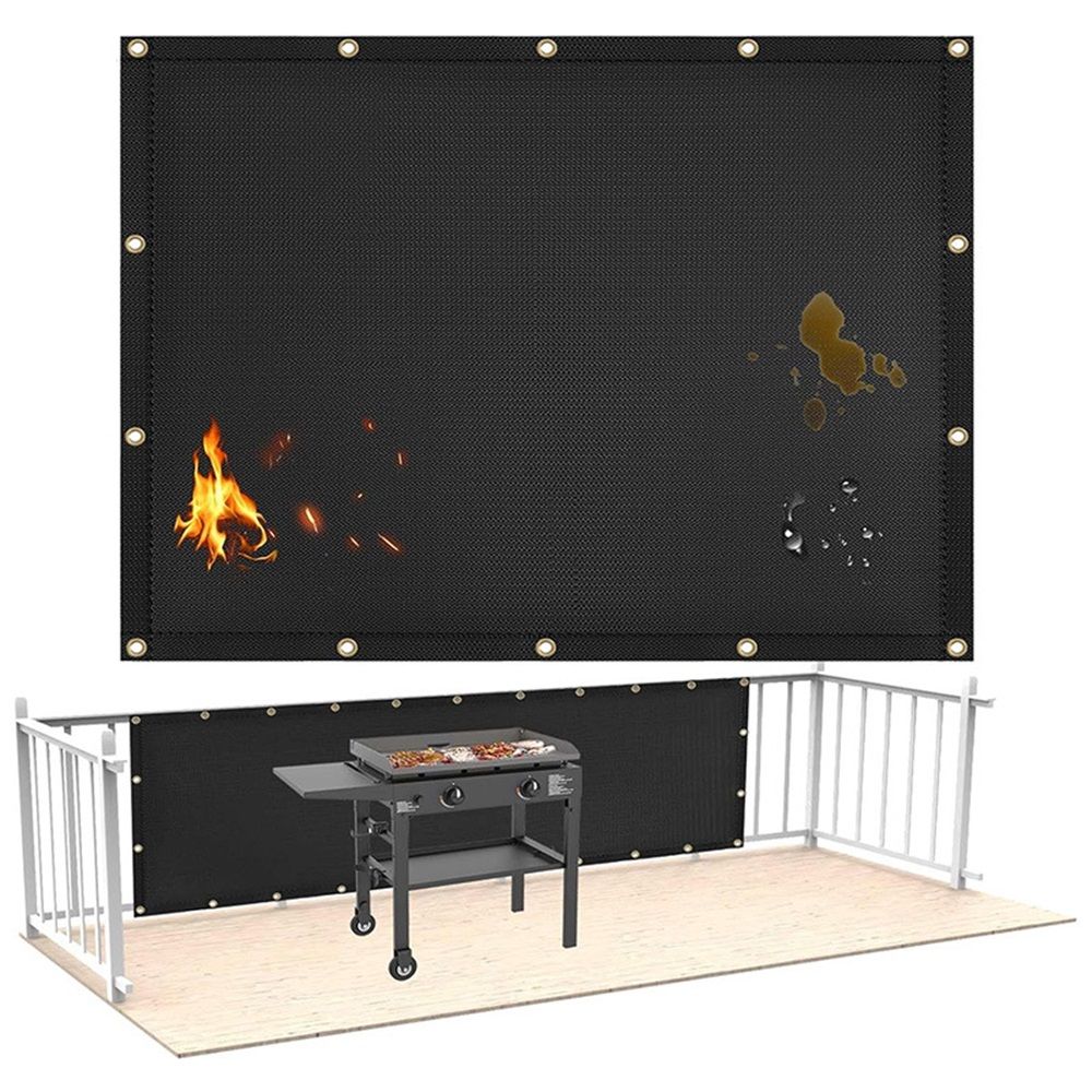 Fireproof Grill Heat Shield to Protect Deck Fence from Grill Heat, Heat Shield for Wood Stove, Stove Wall Protector Fridge, BBQ Grill Mat Accessories Compatible （3*4 ft）