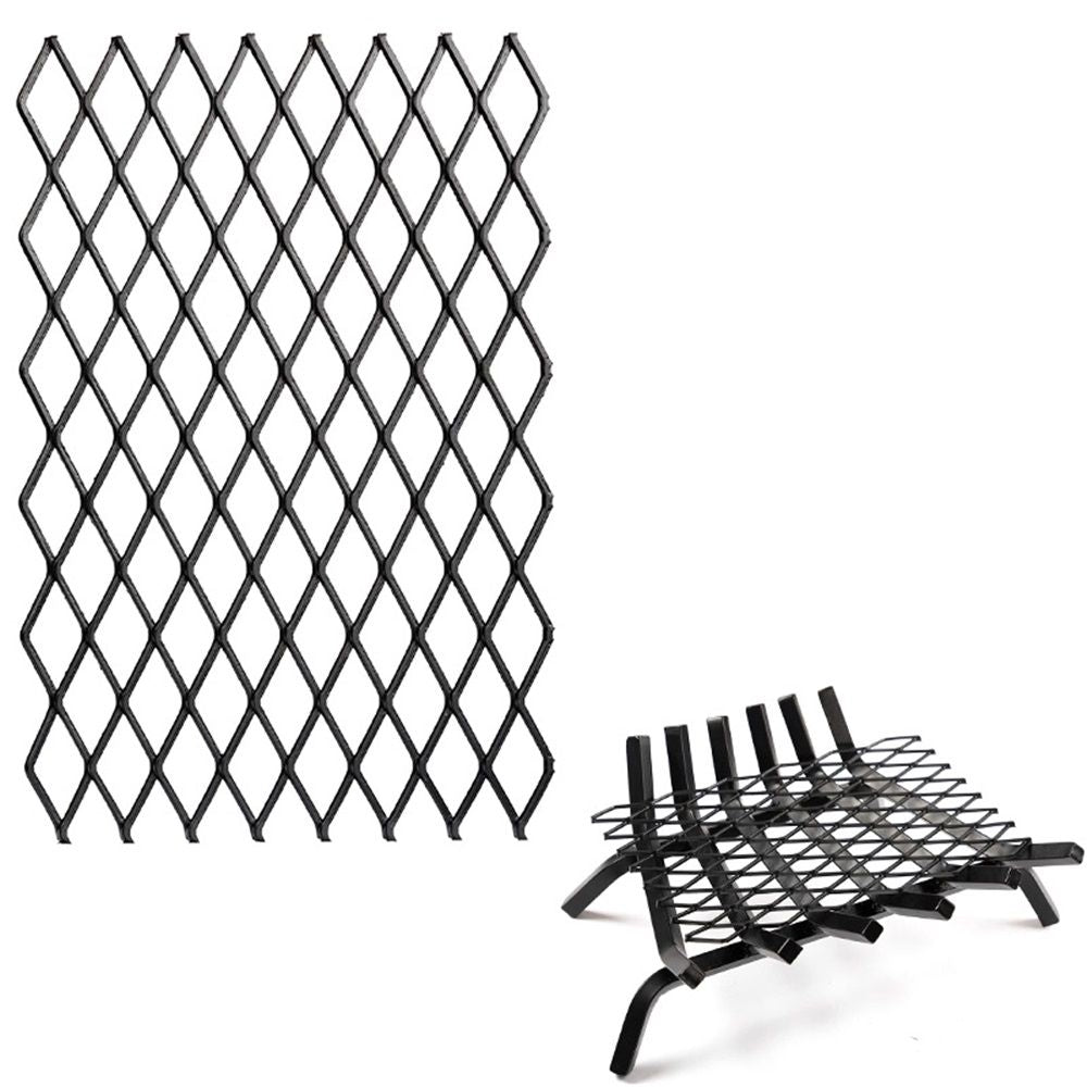 Fireplace Grate Ember Retainer,12x7inches Steel Fireplace Ember Retainer Mesh,Metal Ember Retainer for Use on Fireplace Grates (Small)