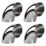 3 Inch 90 Degree 304 Stainless Steel Bend Tube Exhaust Elbow Pipe for Car Customized Modified Exhaust System-4pcs