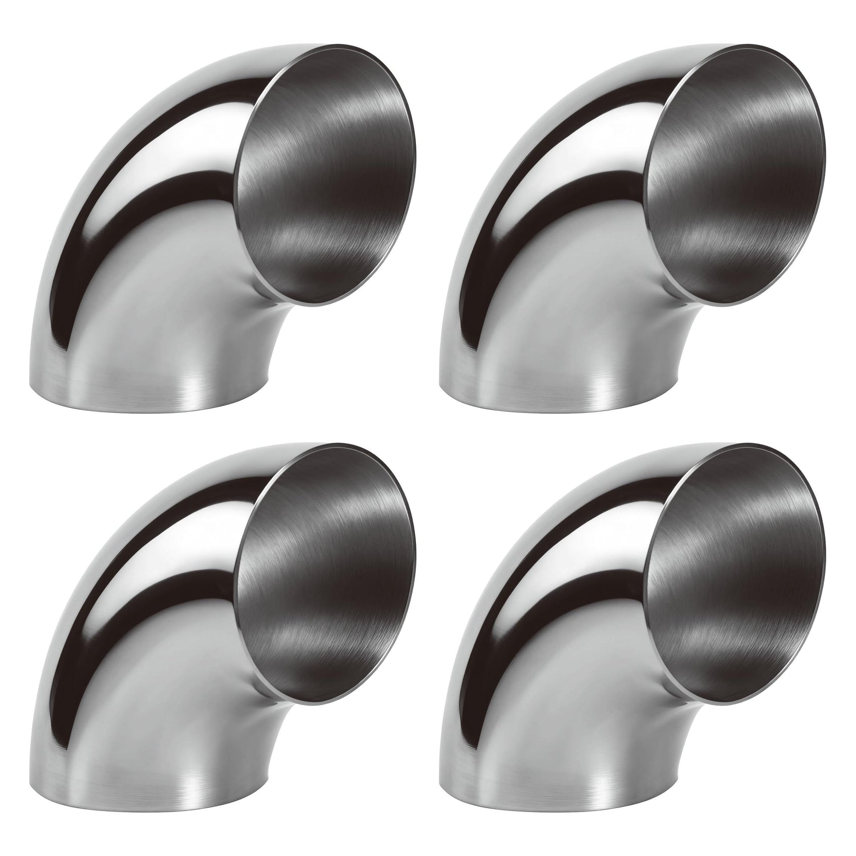 3 Inch 90 Degree 304 Stainless Steel Bend Tube Exhaust Elbow Pipe for Car Customized Modified Exhaust System-4pcs