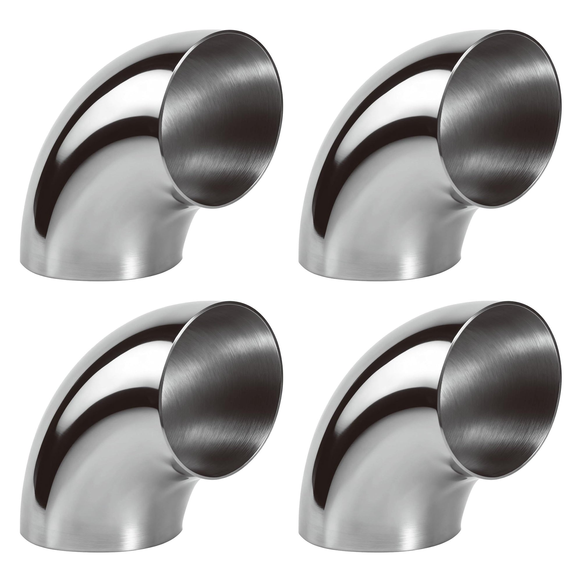 3 Inch 90 Degree 304 Stainless Steel Bend Tube Exhaust Elbow Pipe for Car Customized Modified Exhaust System-4pcs