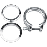 3.0 Inch V Band Clamp for Flange Kit Stainless Steel (with flanges) 304 Stainless Steel, for Turbo Exhaust Downpipe, Racing Pickup Truck Exchange Exhaust Systems