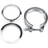 3.0 Inch V Band Clamp for Flange Kit Stainless Steel (with flanges) 304 Stainless Steel, for Turbo Exhaust Downpipe, Racing Pickup Truck Exchange Exhaust Systems
