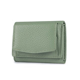 Small Leather Wallet for Women with Coin Pouch Compact Trifold Mini Pocket Wallet with Cash Slot and Card Holders Great for Daily or Travel (Green)