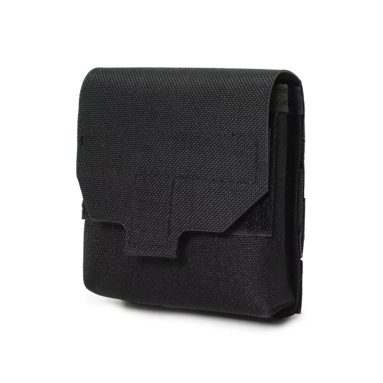 Mini Utility Pouch Essential Pouch General Purpose Micro Pouch Flashlight Earplug  Bag Fit Vest and Belt（black）