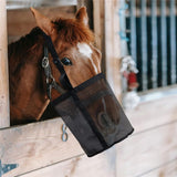 Horse Feed Bag Pack of 2, Feed Bags for Horses with Ventilation Mesh, Comfort Nose Pad Neck Pad, Adjustable Strap, Spill Proof Design for Independent Feeding Grain (M)