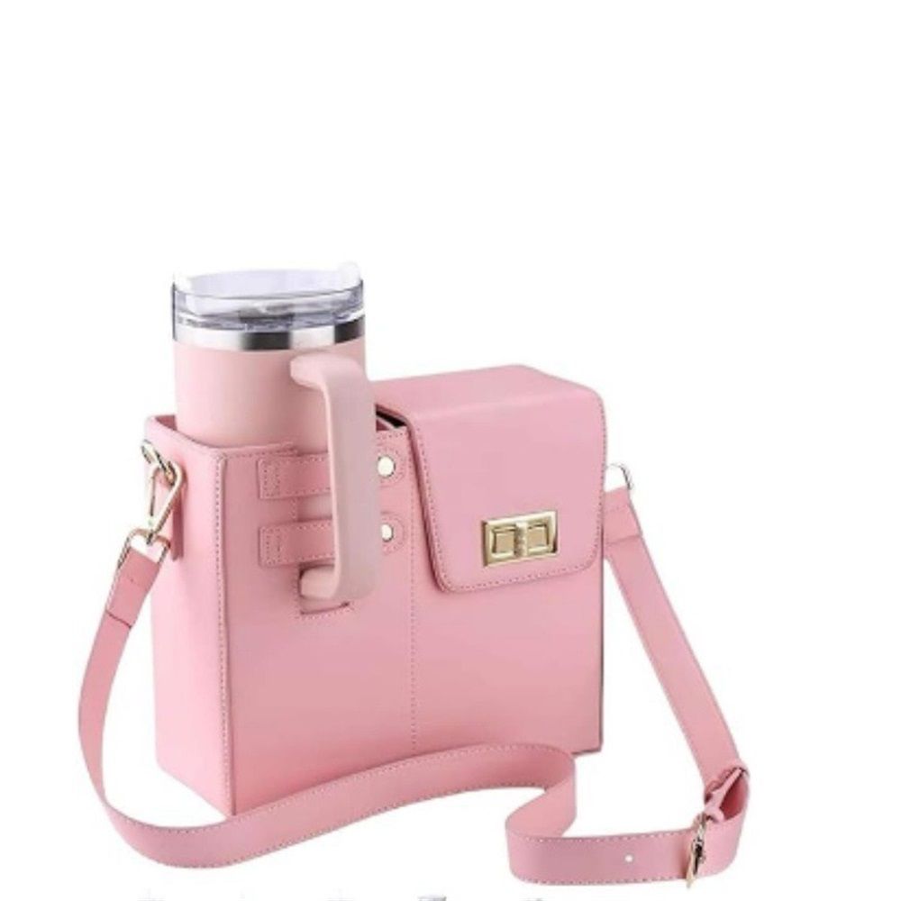 Outdoor Portable Crossbody Water Cup Storage Bag, Water Bottle Carrier Bag with Storage Pocket for Women（oniy bag）