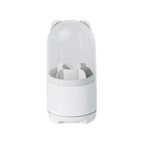 Cute Makeup Brush Holder Organizer with Lid, Rotating Dustproof Make Up Brushes Container with Clear Acrylic Cover for Vanity Desktop Bathroom Countertop