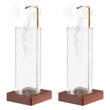2 Pack Incense Holder for Sticks, Insence-Stick Holder Ash Catcher with Removable Glass [Anti-Ash Flying], Mess-Free Incense Burner, Perfect for Meditation Yoga Relaxation, Home Decor