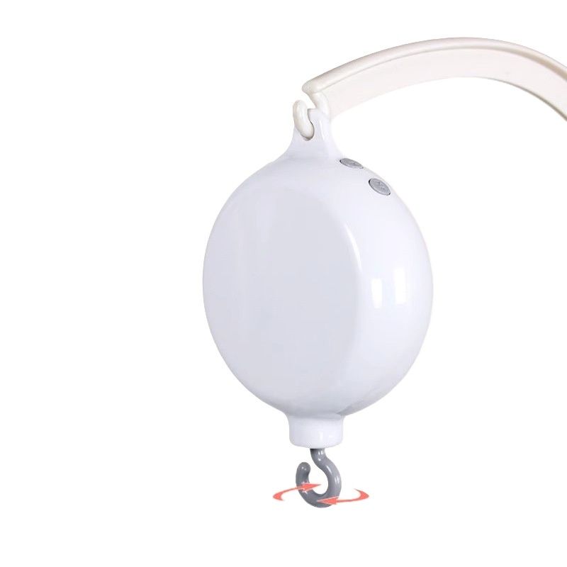Baby Crib Mobile Motor, Rechargeable - Operated Music Box with Connectivity, Spinner Crib Mobile（white）