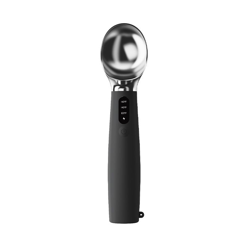 Heated Ice Cream Scoop Rechargeable, Electric Warming Ice Cream Scooper with LED Display Three speed temperature control, Heats to 160°F for Hard Ice Cream, Easy for Seniors & Kids,(Black,)