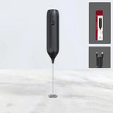 Rechargeable Milk Frother Handheld, Coffee Frother Wand Drink Mixer with Stainless Steel Whisk for Coffee, Cappuccino, Lattes, Frappe, Matcha and Hot Chocolate, Black