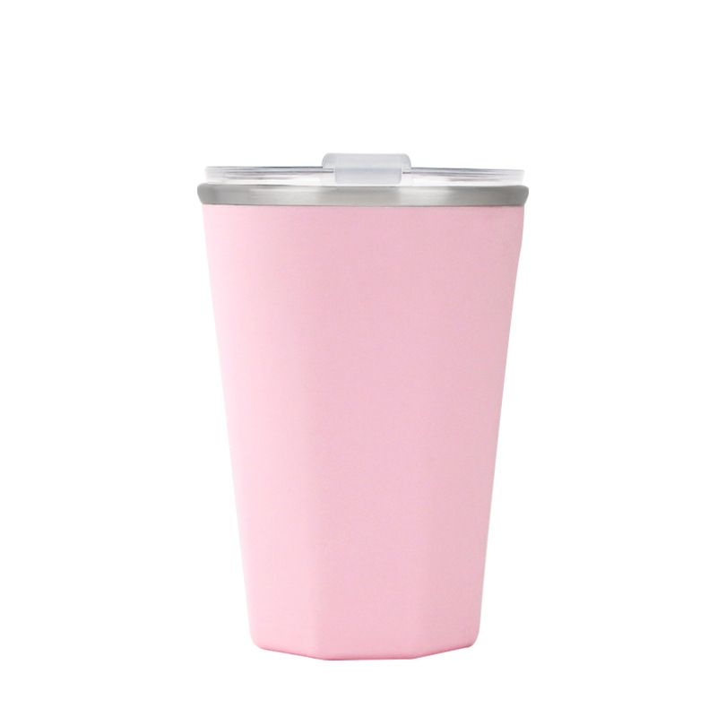 330ml Ice Cup Tumbler with Lid Double Wall Vacuum Insulated Travel Coffee Mug Stainless Steel Thermal Cup Powder Coated Sturdy Coffee Tumbler Bulk for Hot and Cold Beverage (Pink,1)