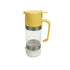 Glass Honey Dispenser Pot, No Drip 10 OZ Honey Jar with Handle, Syrup Dispenser for Coffee or Tea, Yellow white