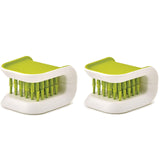 2Pcs Blade Brush Knife Cleaner Non-Slip Cutlery Cleaner Brush Kitchen Washing Chopsticks Knife and Fork Brush green