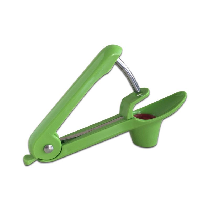 Olive Seed Remover Tool with Food-Grade Silicone Cup,Portable Fruit Corer Cherry Stoner Kitchen Aid Machine with Space-Saving Lock Design(Green)