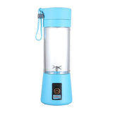 Portable Blender, Personal Mixer Fruit Rechargeable with , Mini Blender for Smoothie, Blue Six Blades 400ml（8*8*25cm)