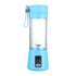 Portable Blender, Personal Mixer Fruit Rechargeable with , Mini Blender for Smoothie, Blue Six Blades 400ml（8*8*25cm)