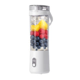 Portable Personal Electric USB Juicer，500ML Mini Blender Portable Blender For Shakes and Smoothies juice，12 Blades Great for Mixing，Compact、Convenient and Versatile (white)