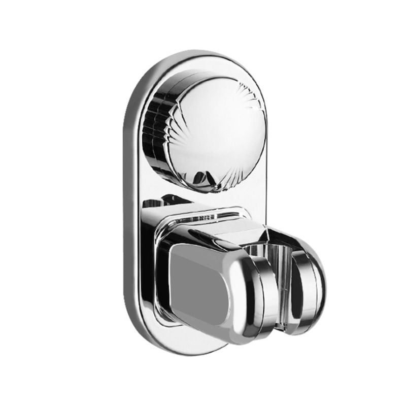 Suction cup Handheld Shower Head Holder - Designed For Large Shower Head - Relocatable Horizontal Setting - - Wider Input - Wall mounted with Vacuum Power (Polished Chrome)