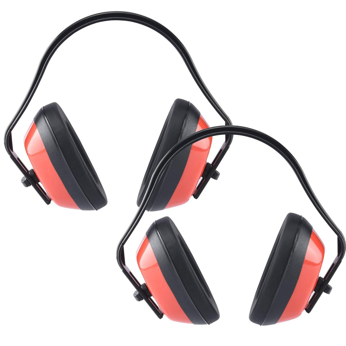 Adjustable Safety Earmuffs for Noise Reduction, Ear Protection, Pack of 2, Industrial Safety Ear Muff（red）