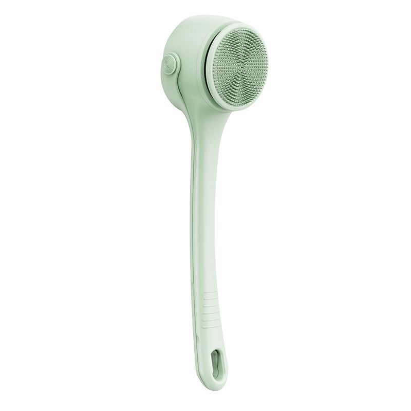 Electric Body Brush Back Scrubber for Shower, Auto Spinning Exfoliating Massage Bath Brush Rechargeable, Dual Long Handle, Deep Cleansing, Waterproof, Rotating Body Brushes with 4 Brush Heads