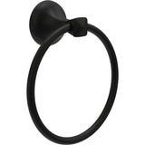 Modern Bathroom Hand Towel Ring, Bathroom Accessories Bath Towel Hanger for Kitchen,Matte Black（18*15.5cm)（The packaging includes three screws）