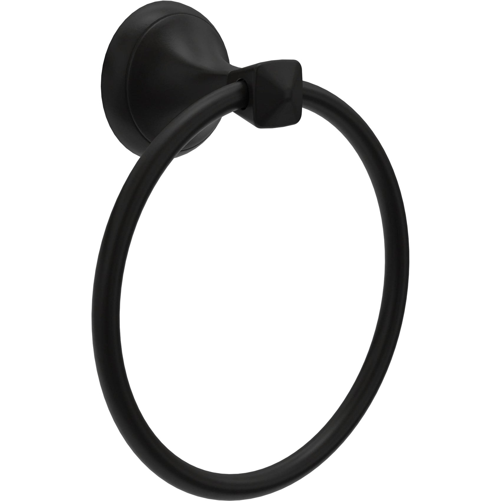 Modern Bathroom Hand Towel Ring, Bathroom Accessories Bath Towel Hanger for Kitchen,Matte Black（18*15.5cm)（The packaging includes three screws）