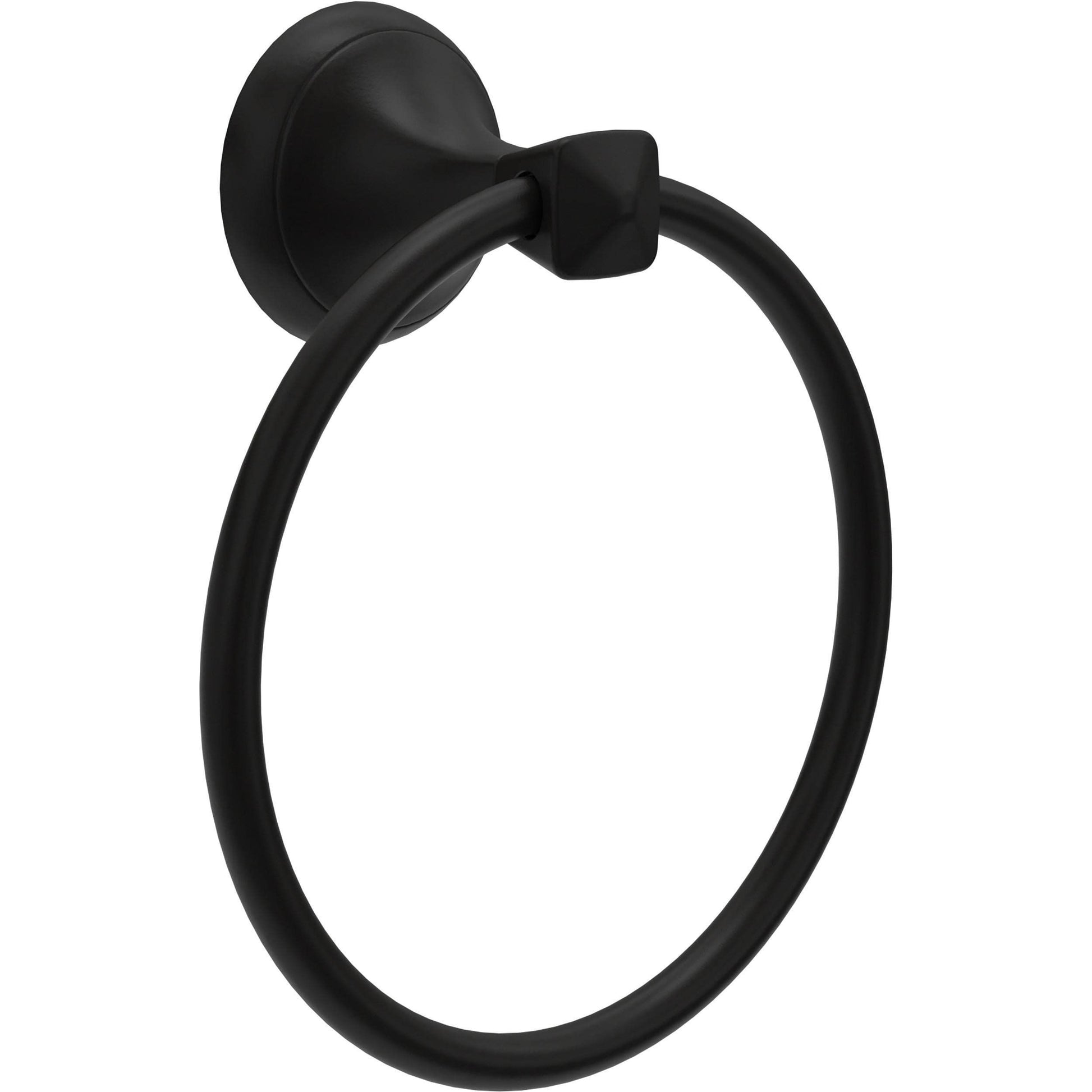 Modern Bathroom Hand Towel Ring, Bathroom Accessories Bath Towel Hanger for Kitchen,Matte Black（18*15.5cm)（The packaging includes three screws）