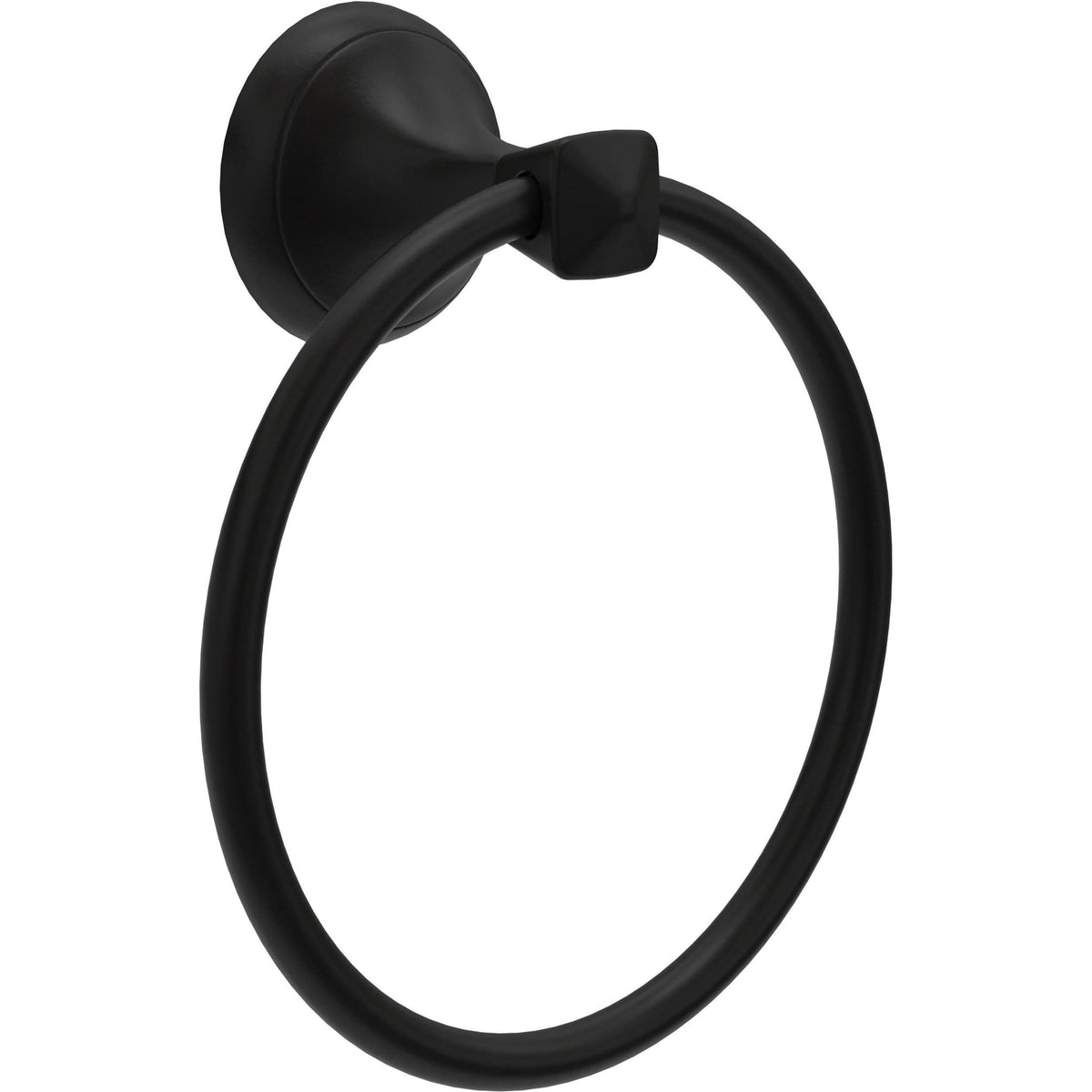 Modern Bathroom Hand Towel Ring, Bathroom Accessories Bath Towel Hanger for Kitchen,Matte Black（18*15.5cm)（The packaging includes three screws）