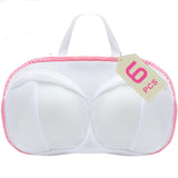 Bra Washing Bags for Laundry - 6 PCS, Lingerie Bag Underwear Brassiere Washing Bags with Zipper for Women Laundry Storage (thicken-Pink 6 pack，33*20cm)