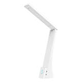 Powered Rechargeable Battery LED Desk Lamp, 3 Color Temperatures, Flip Open,Adjustable Angle, Phone Stand & Flicker-Free Eye Comfort, White